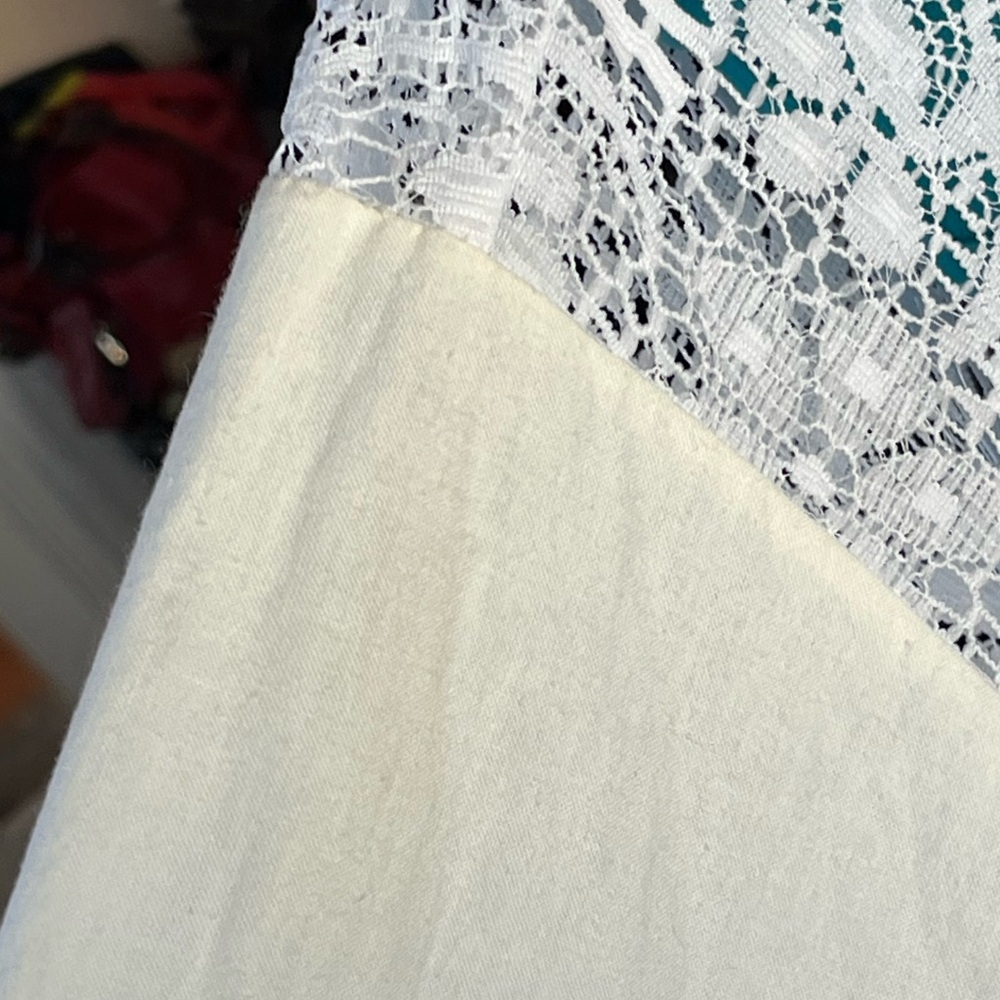 Vintage Sas’sa White Lace Western Style Button-Down Shirt - Picture 5 of 13
